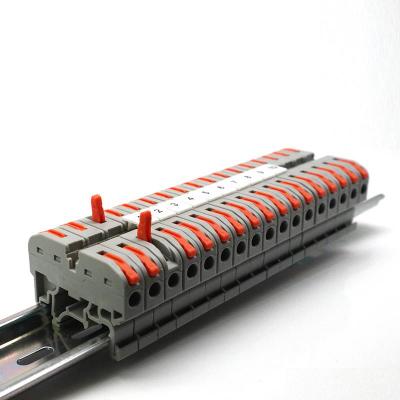 Empuje hacia adentro los tipos de carril din del conector de cable a cable PCT-211