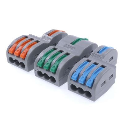 Empalme compacto en conector de cable de 3 vías color verde