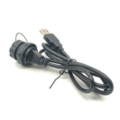 Conector USB IP67 macho a hembra con cable