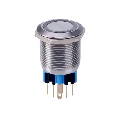 Restablecimiento / mantenimiento del interruptor de botón pulsador de montaje en PCB iluminado de 22 mm