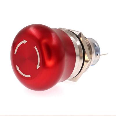 Botón de parada de emergencia tipo hongo rojo de 22 mm A Interruptor de metal