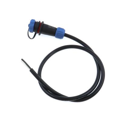 Conector recto redondo negro resistente WEIPU 3P/ 12P personalizado con cable resistente al agua