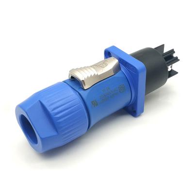 Conector Powercon de grado profesional 20A 500V resistente al agua y bloqueable para una fuente de alimentación confiable