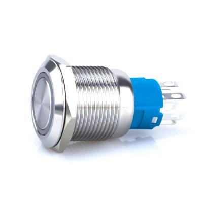 Interruptor de botón LED antivandálico de 3v de metal de 19 mm