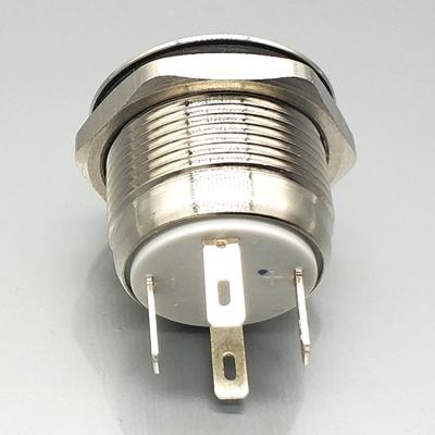 Interruptor de botón iluminado con punto de enganche momentáneo de 19 mm y 4 pines en la parte posterior de encendido y apagado