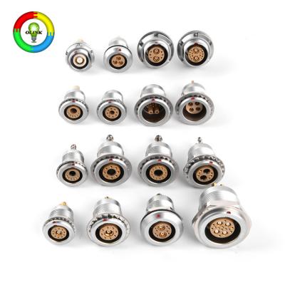 Conector médico circular autoblocante push-pull, conector metálico impermeable