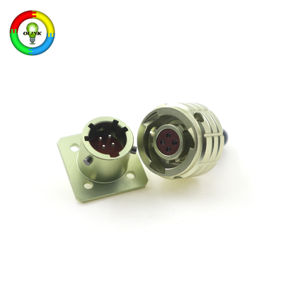 Conectores de alimentación CC (macho/hembra) de aleación de aluminio IP55 plateados para aplicaciones marinas y eléctricas